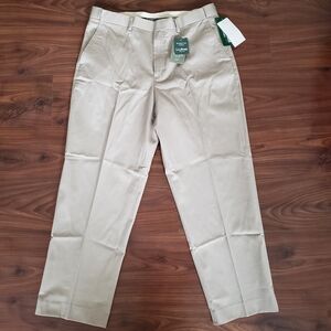 L.L. Bean Outlet Khaki Hidden Comfort Waist Chinos 36" x 30" Tan 100% Cotton